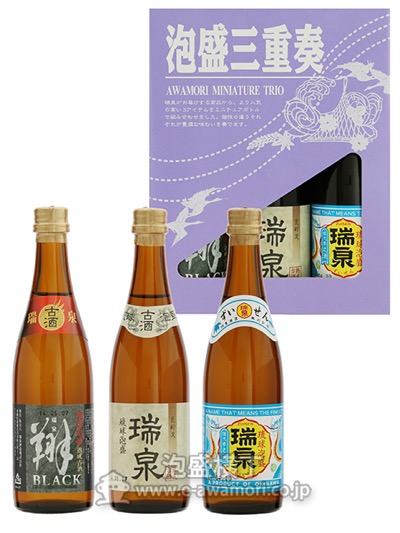 泡盛三重奏ミニチュアボトル3本セット（100ml×3本）/瑞泉酒造(株